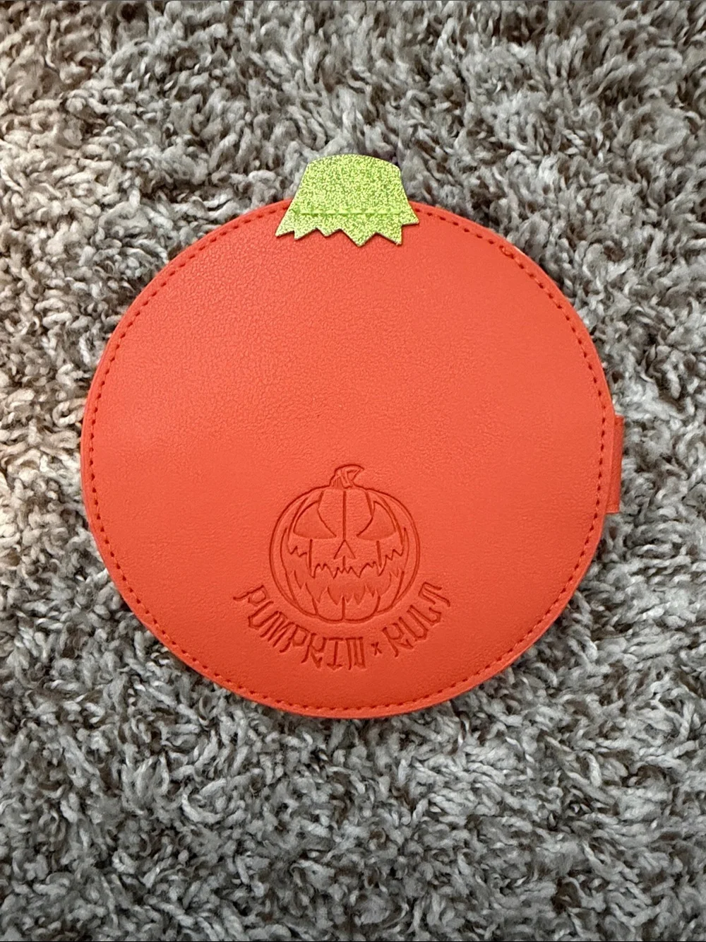 Jack-o'-Lantern Round Wallet in Bright Orange- Pumpkin Kult-Love Pain & Stitches